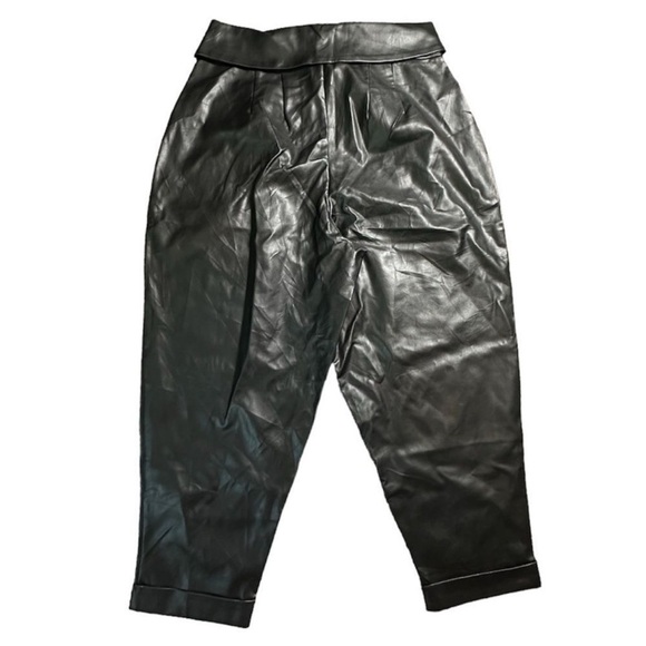 Eloquii Classic Fit Faux Leather Trouser With Folded Waist Size 14 V - Picture 3 of 9